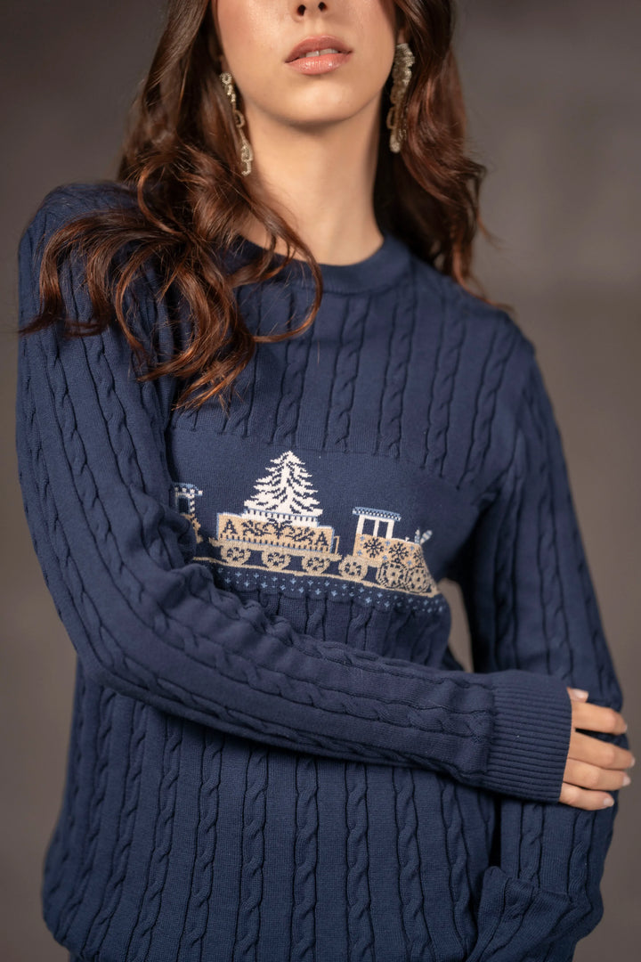 Suéter Winter Express Mujer Azul Oscuro