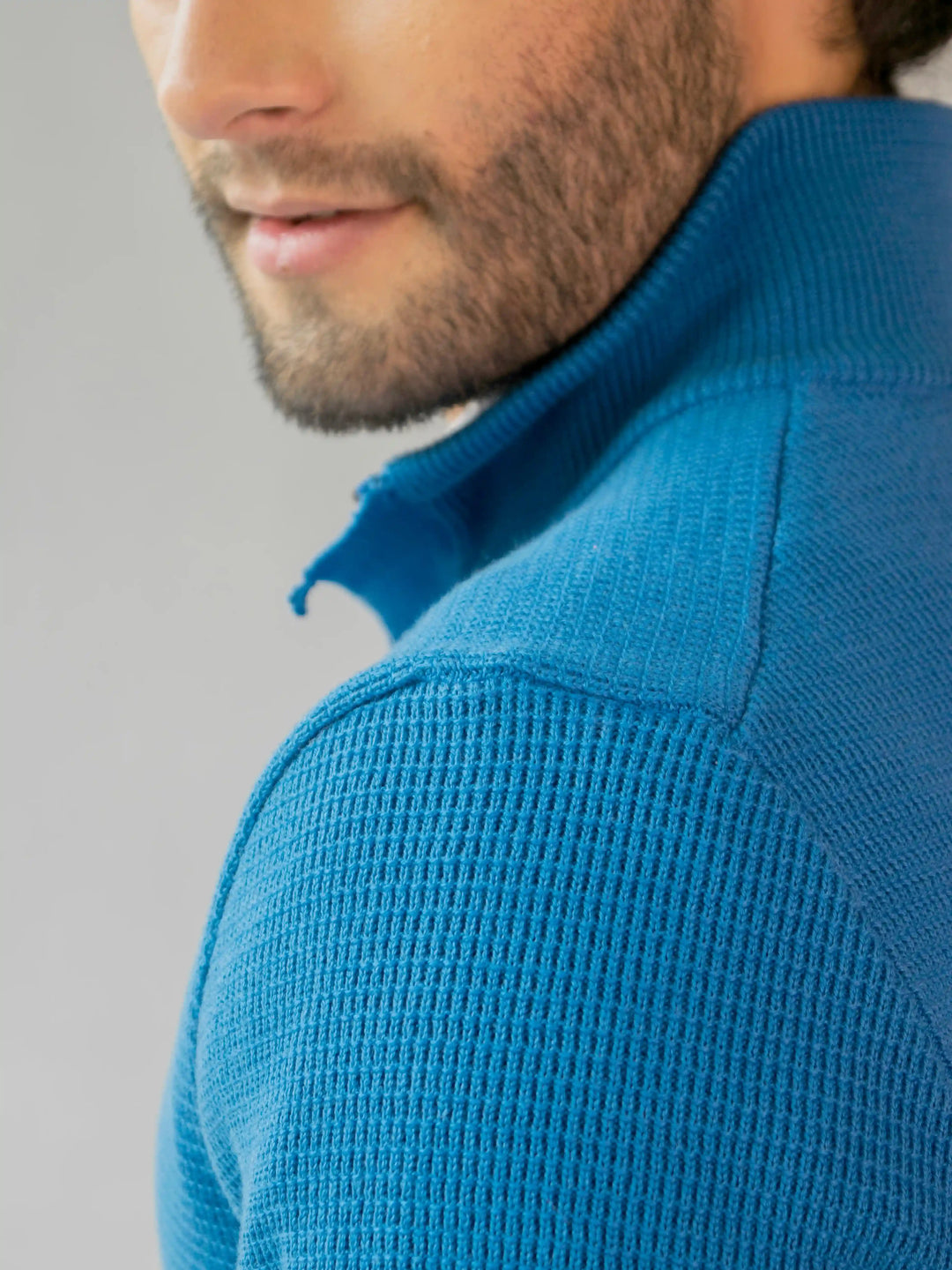 Suéter Halfzip Textured Hombre Azul naval