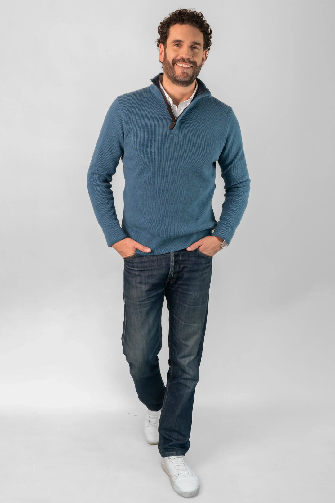 Sueter azul hombre 2025