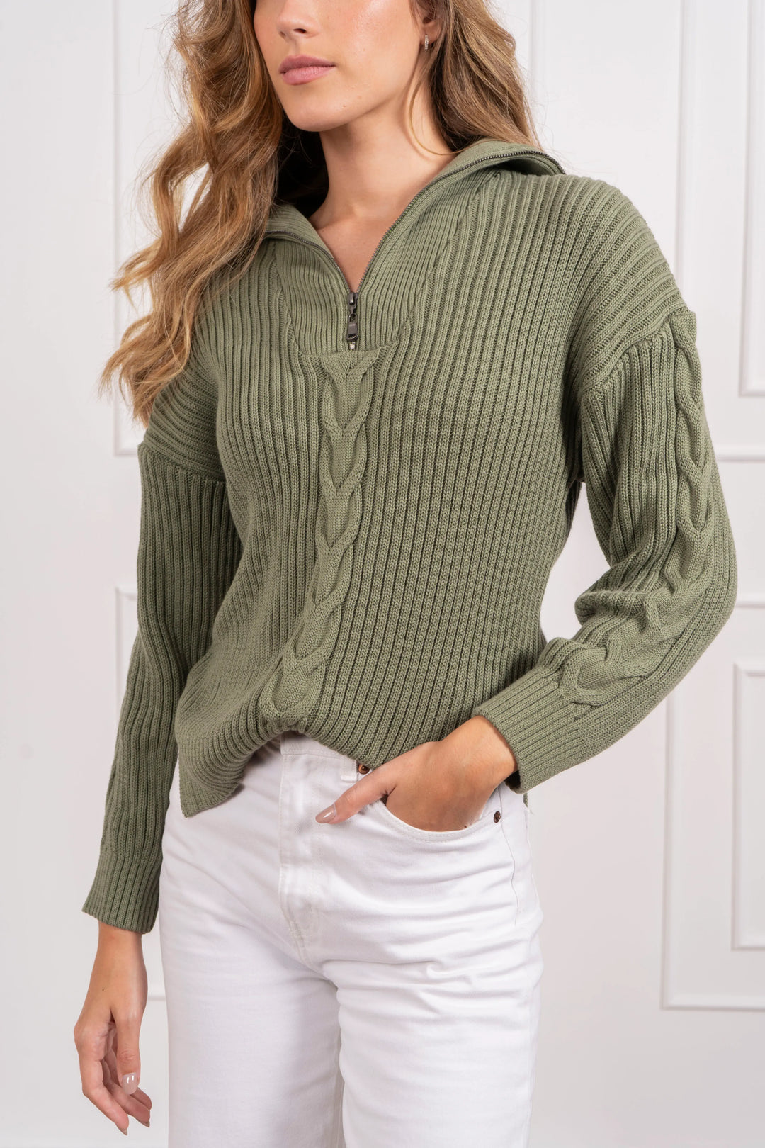 Suéter Halfzip Balmoral Mujer Verde