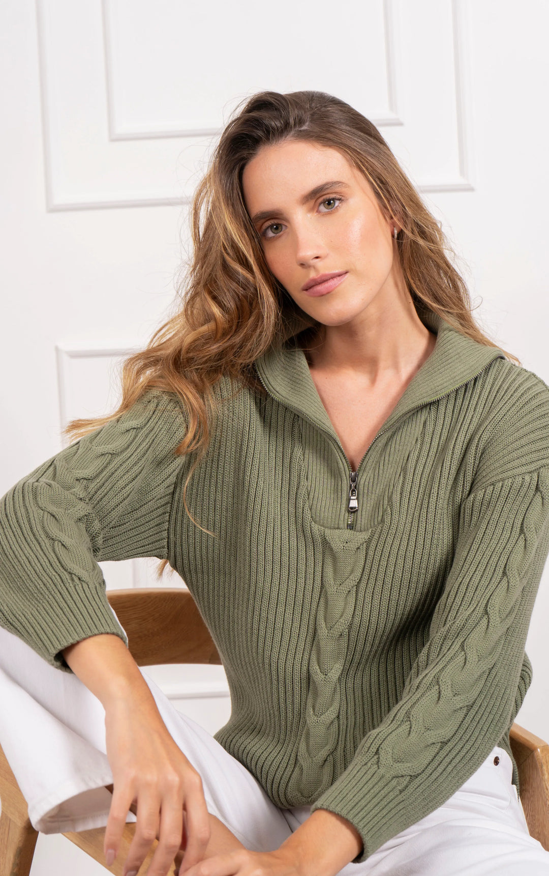 Suéter Halfzip Balmoral Mujer Verde