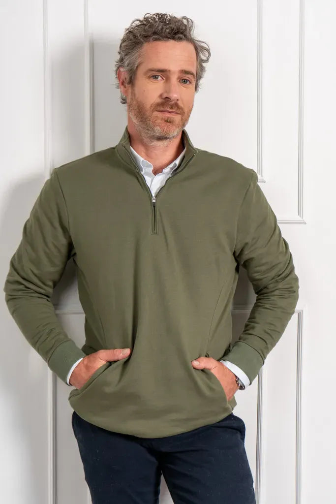 Suéter Halfzip Cozy Hombre Verde