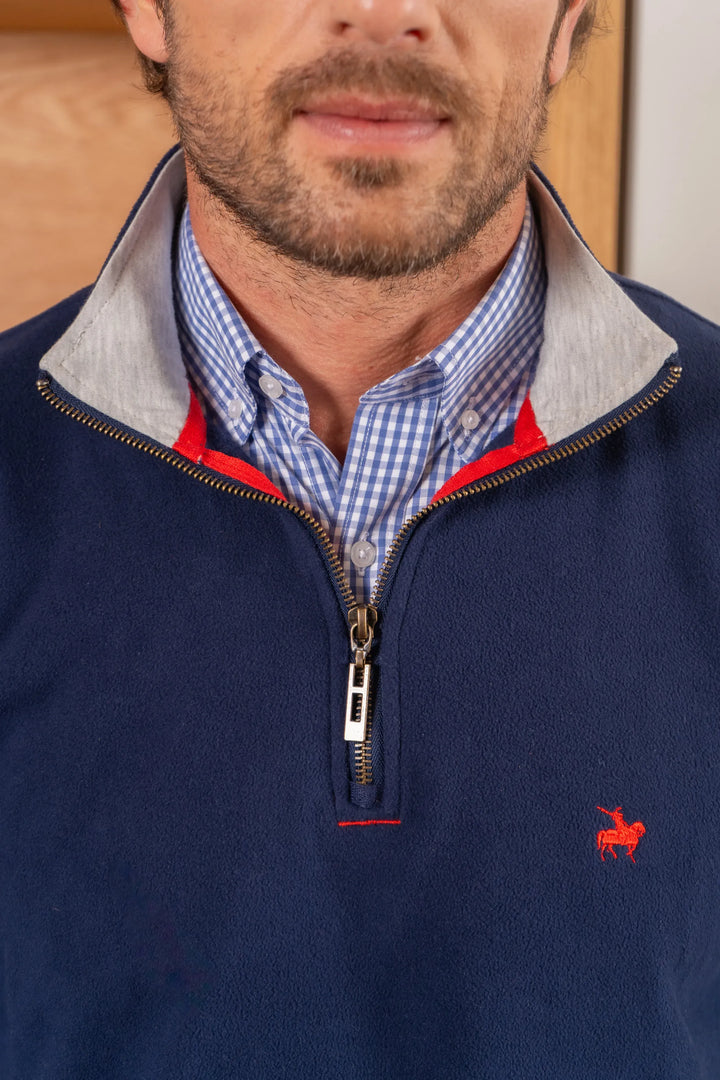 Suéter Halfzip Light Fleece Hombre Azul oscuro