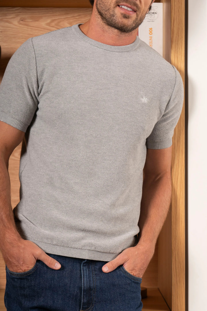 Camiseta textured Hombre Gris claro