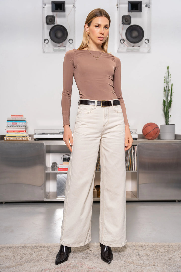 Top Second Skin Mujer Camel