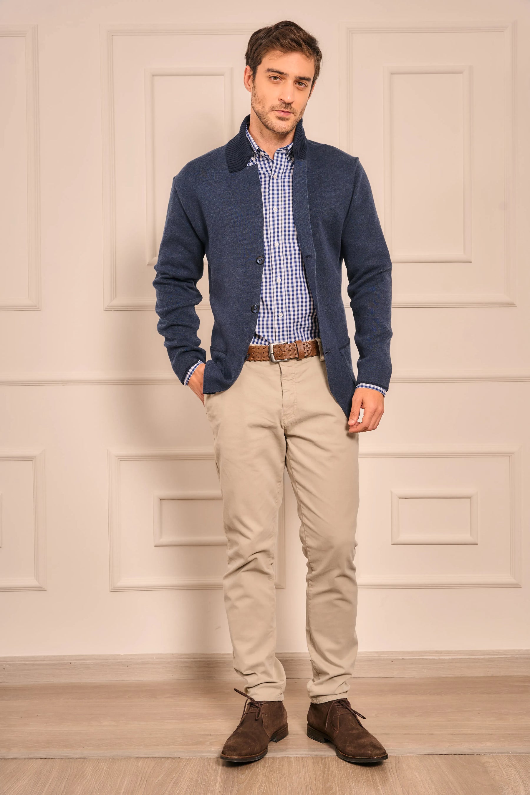 Blazer Tejido Hombre Azul