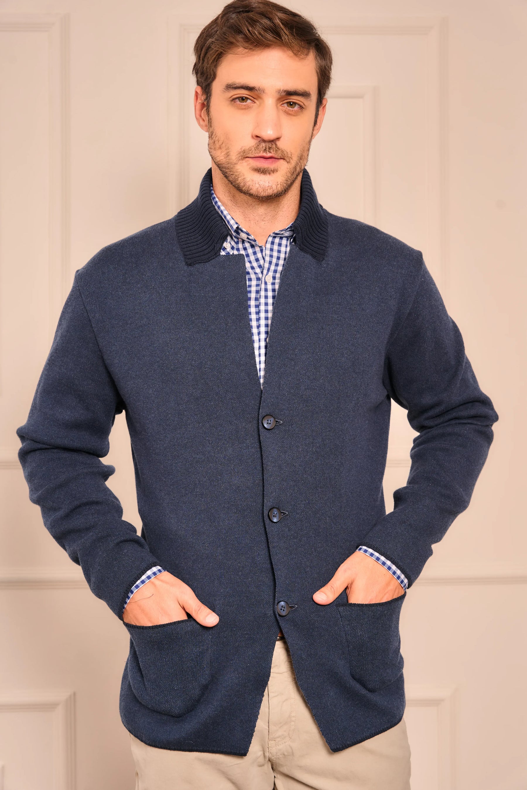 Blazer Tejido Hombre Azul
