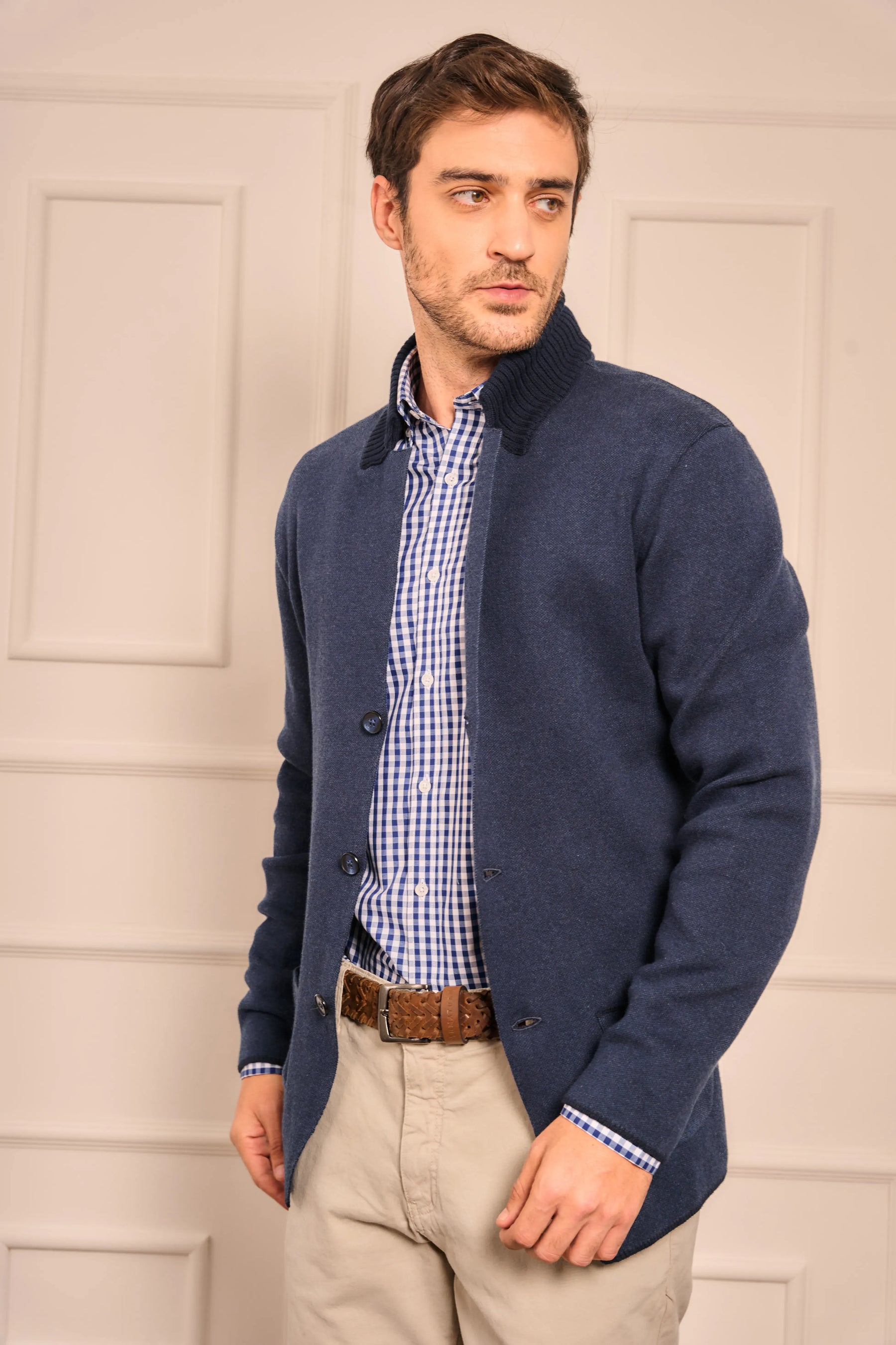 Blazer Tejido Hombre Azul