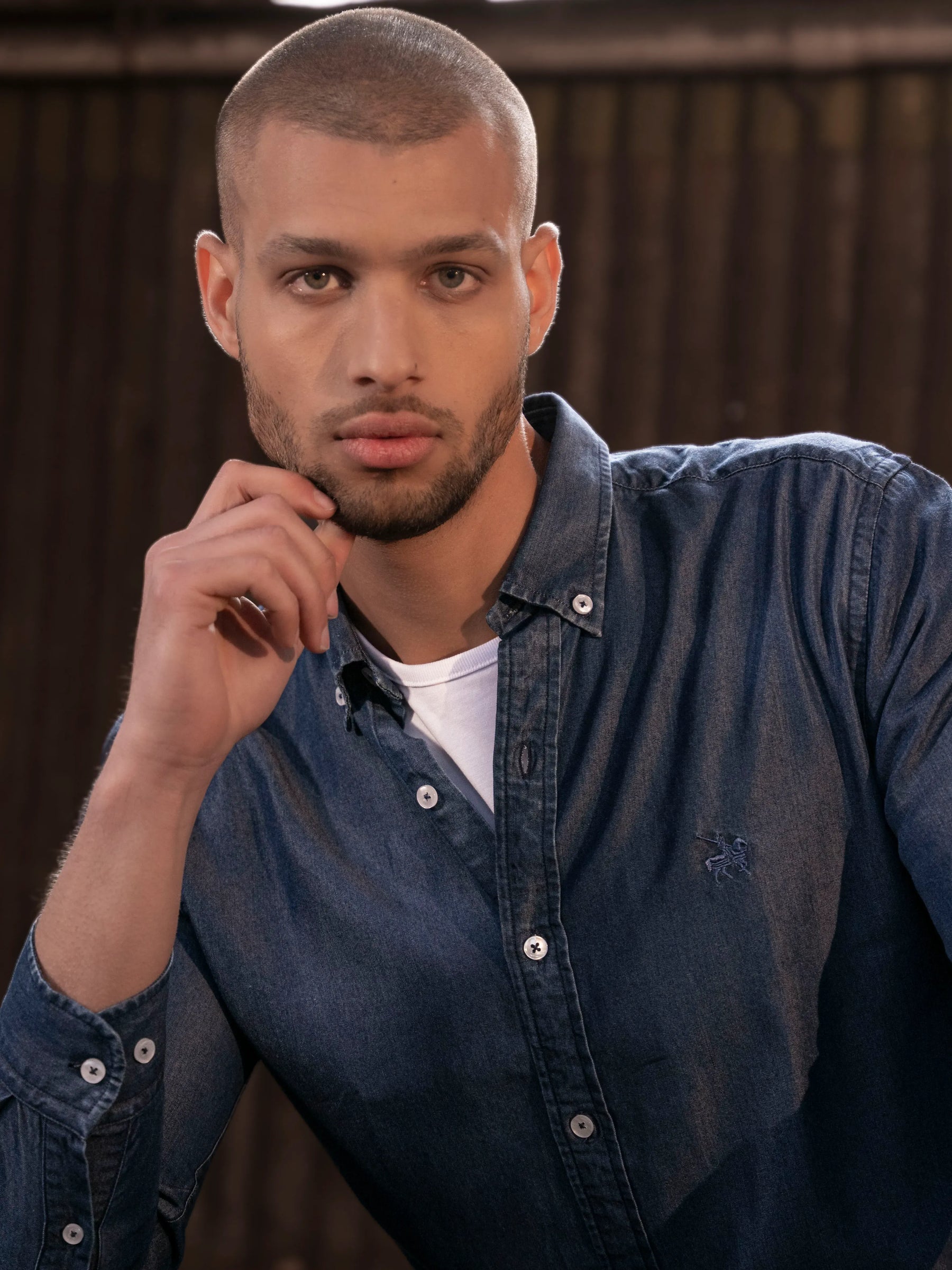 Camisa First-Class Denim Hombre Azul oscuro