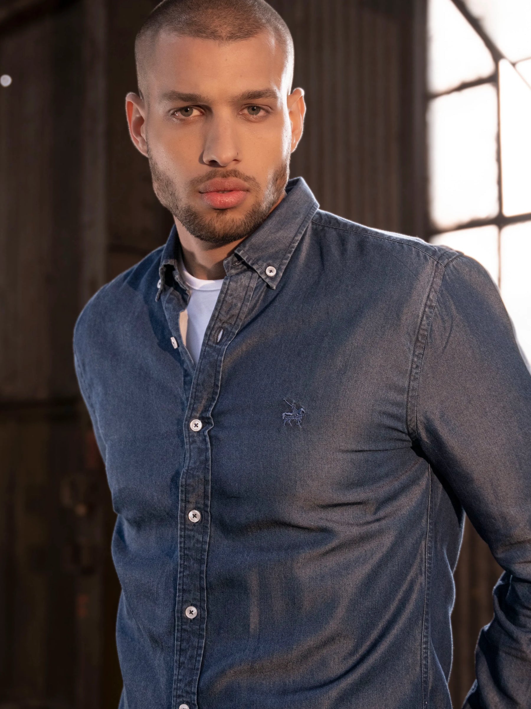 Camisa First-Class Denim Hombre Azul oscuro