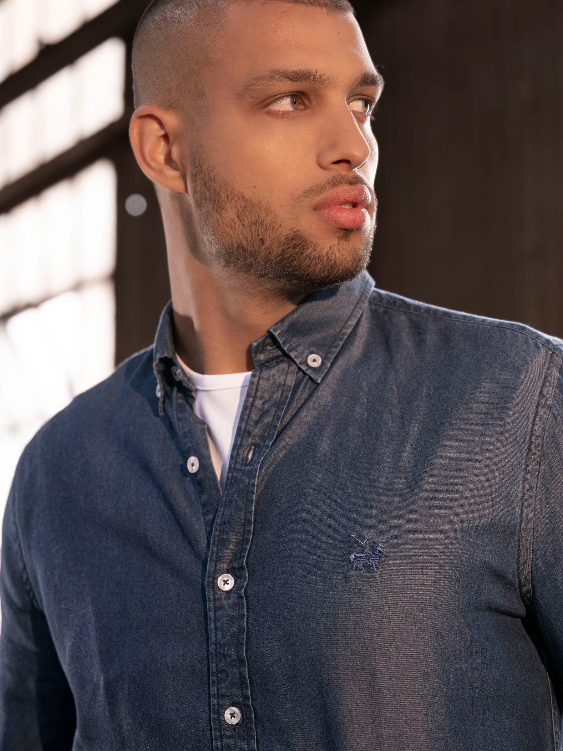 Camisa First-Class Denim Hombre Azul oscuro