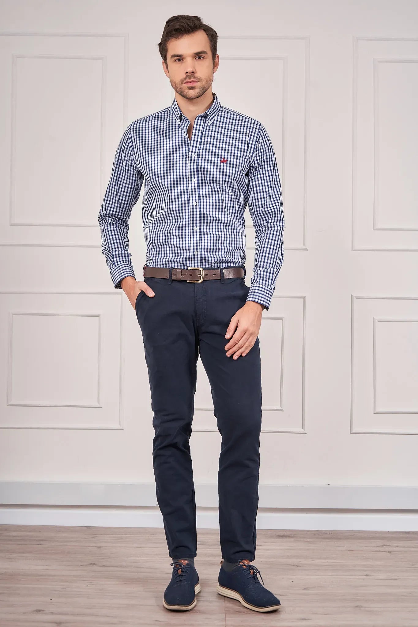Camisa cuadros Hombre Azul Oscuro