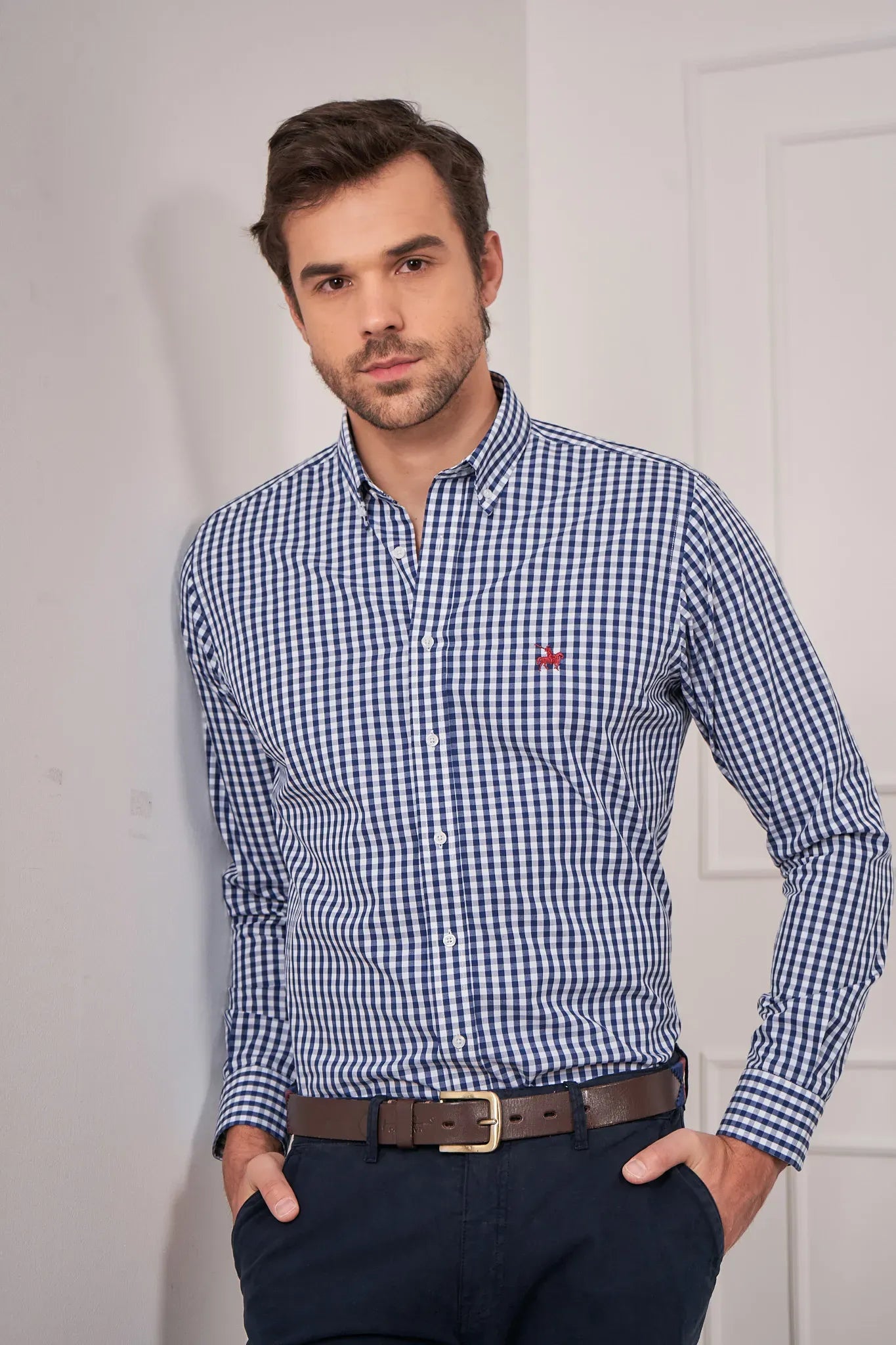 Camisa cuadros Hombre Azul Oscuro