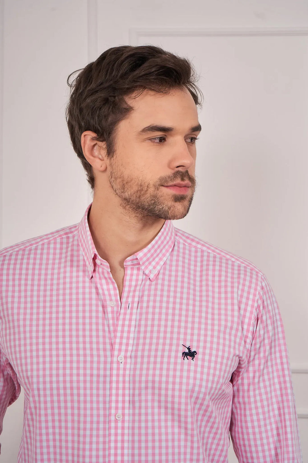 Camisa cuadros Hombre Rosado