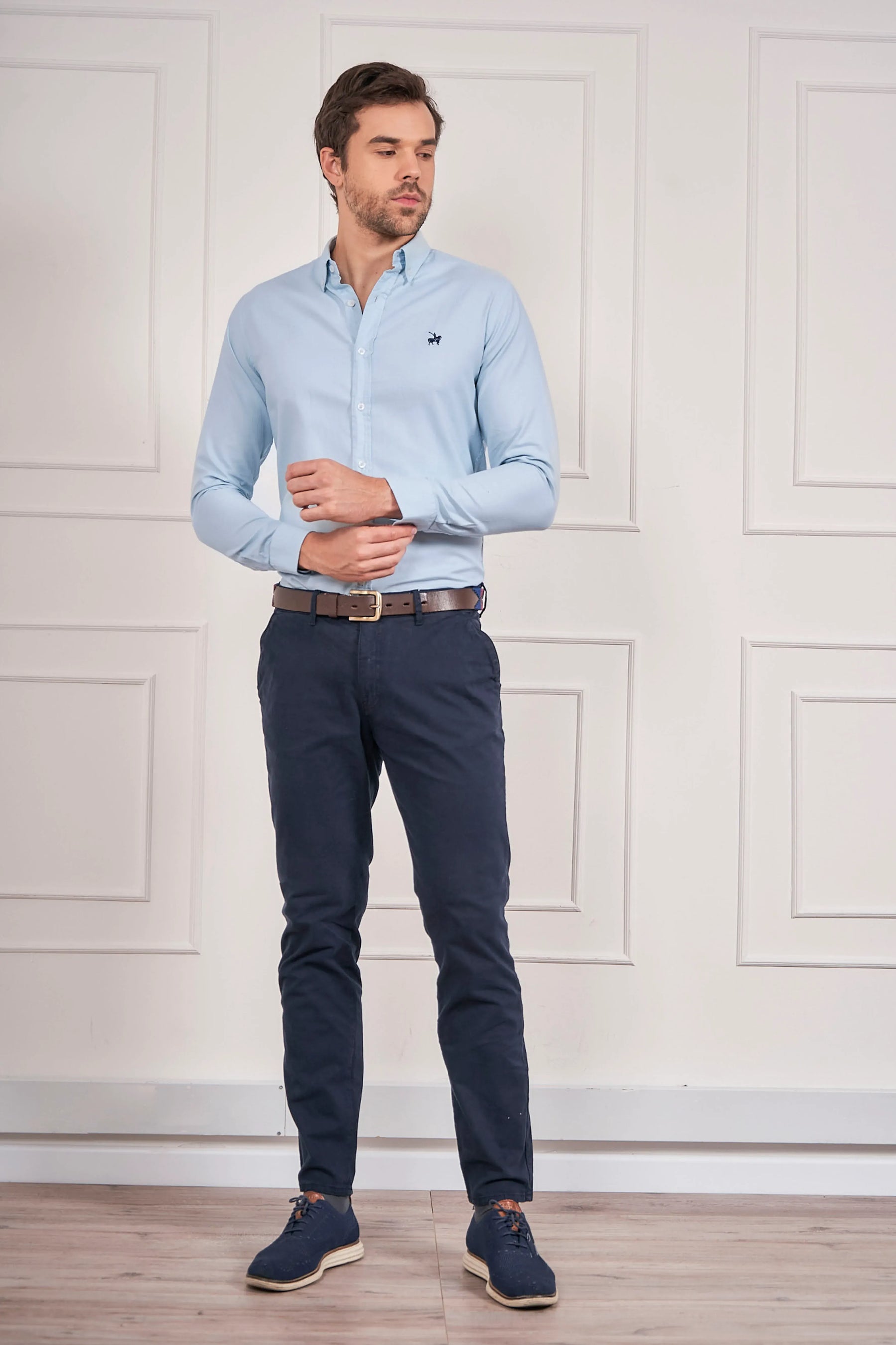 Camisa Oxford Hombre Azul clara