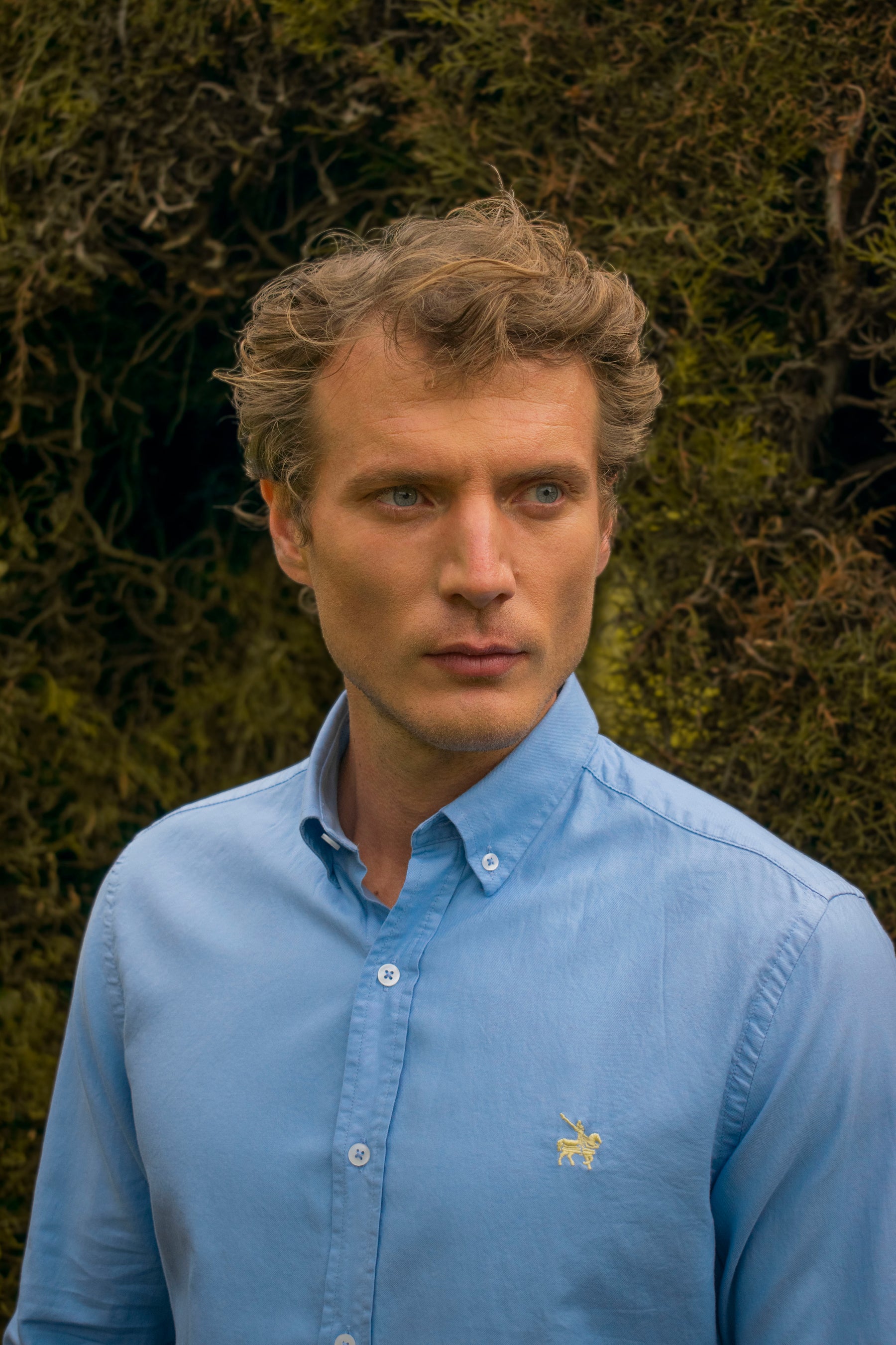 Camisa Oxford Hombre Azul medio