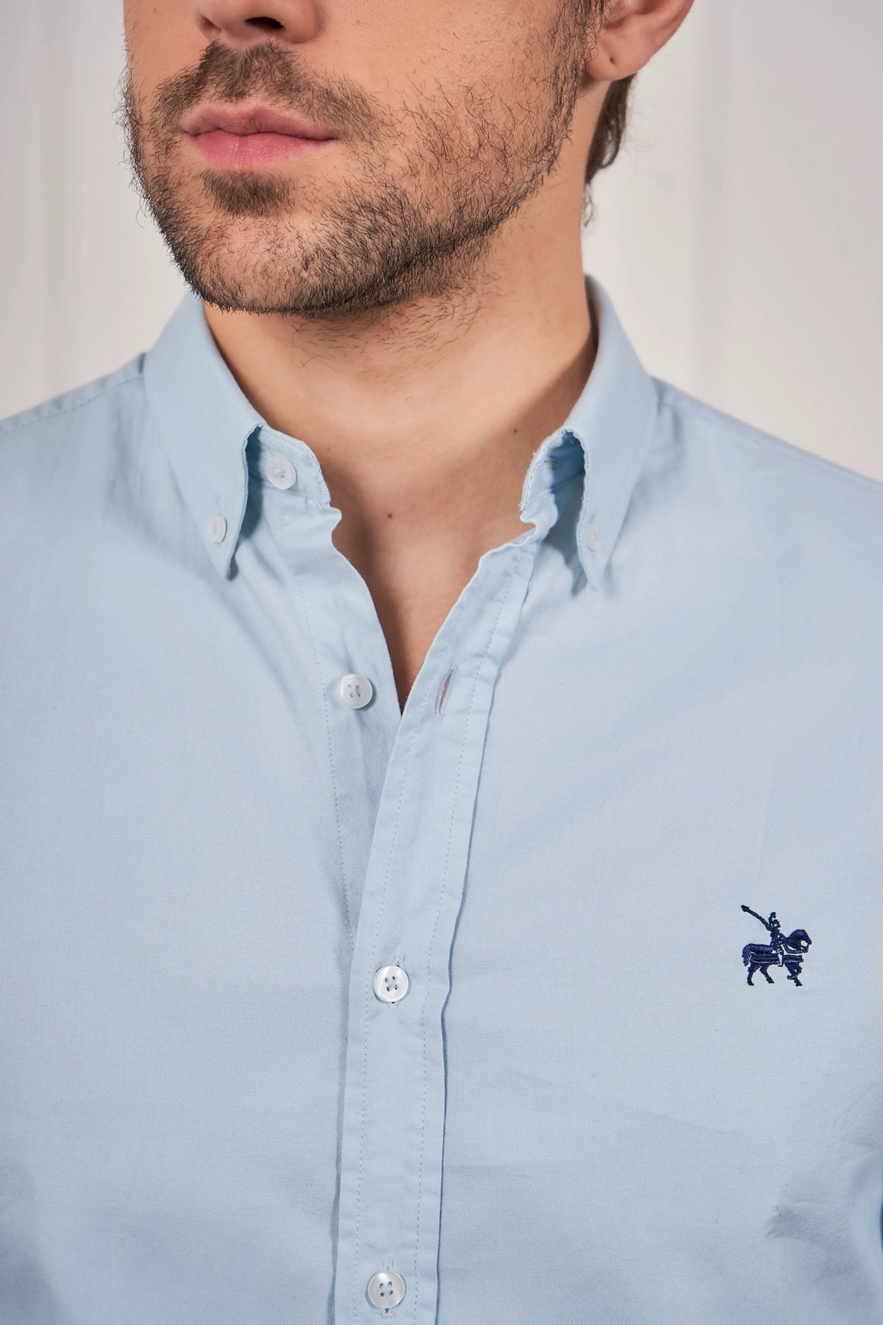 Camisa Oxford Hombre Azul clara
