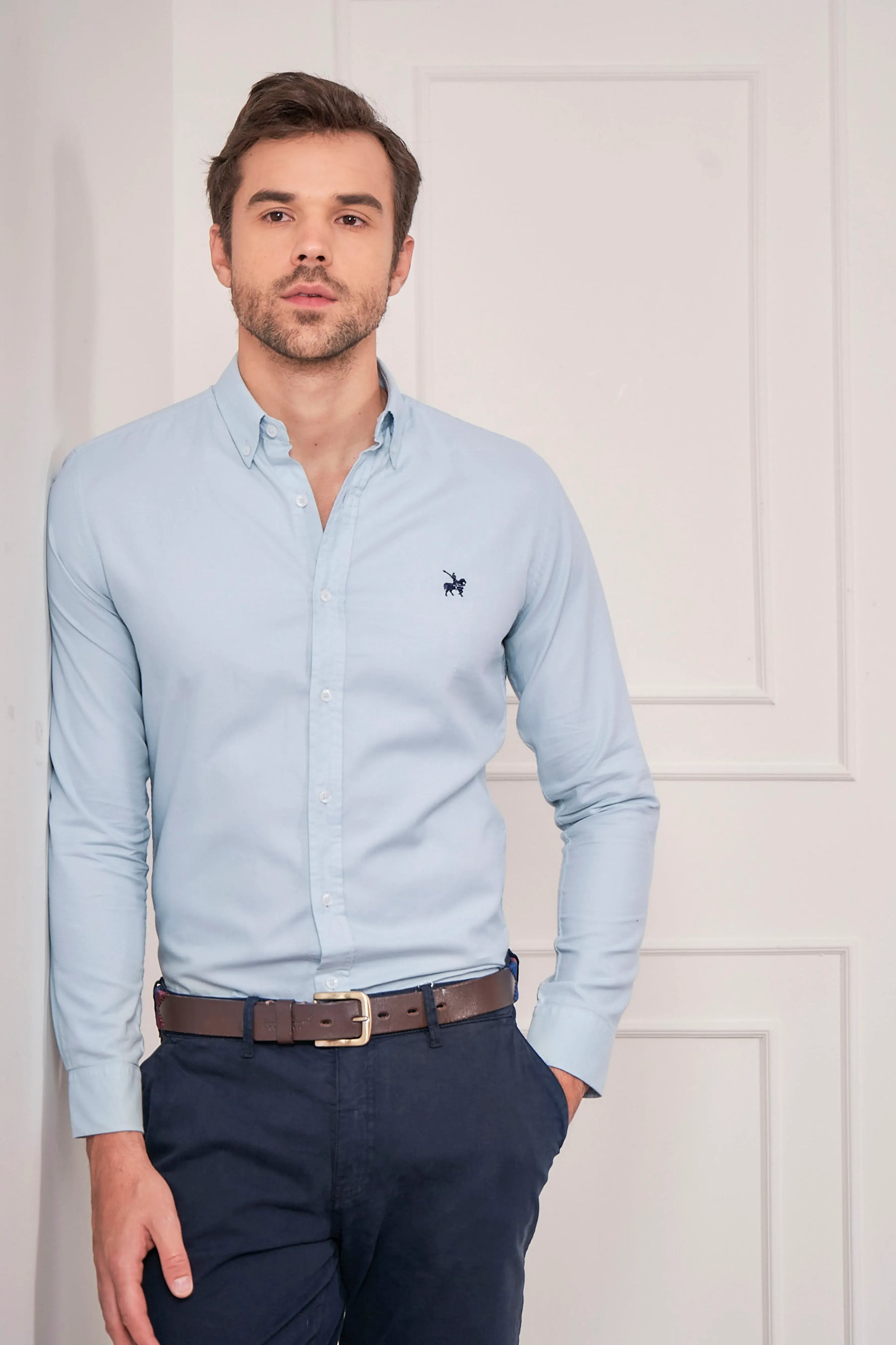 Camisa Oxford Hombre Azul clara