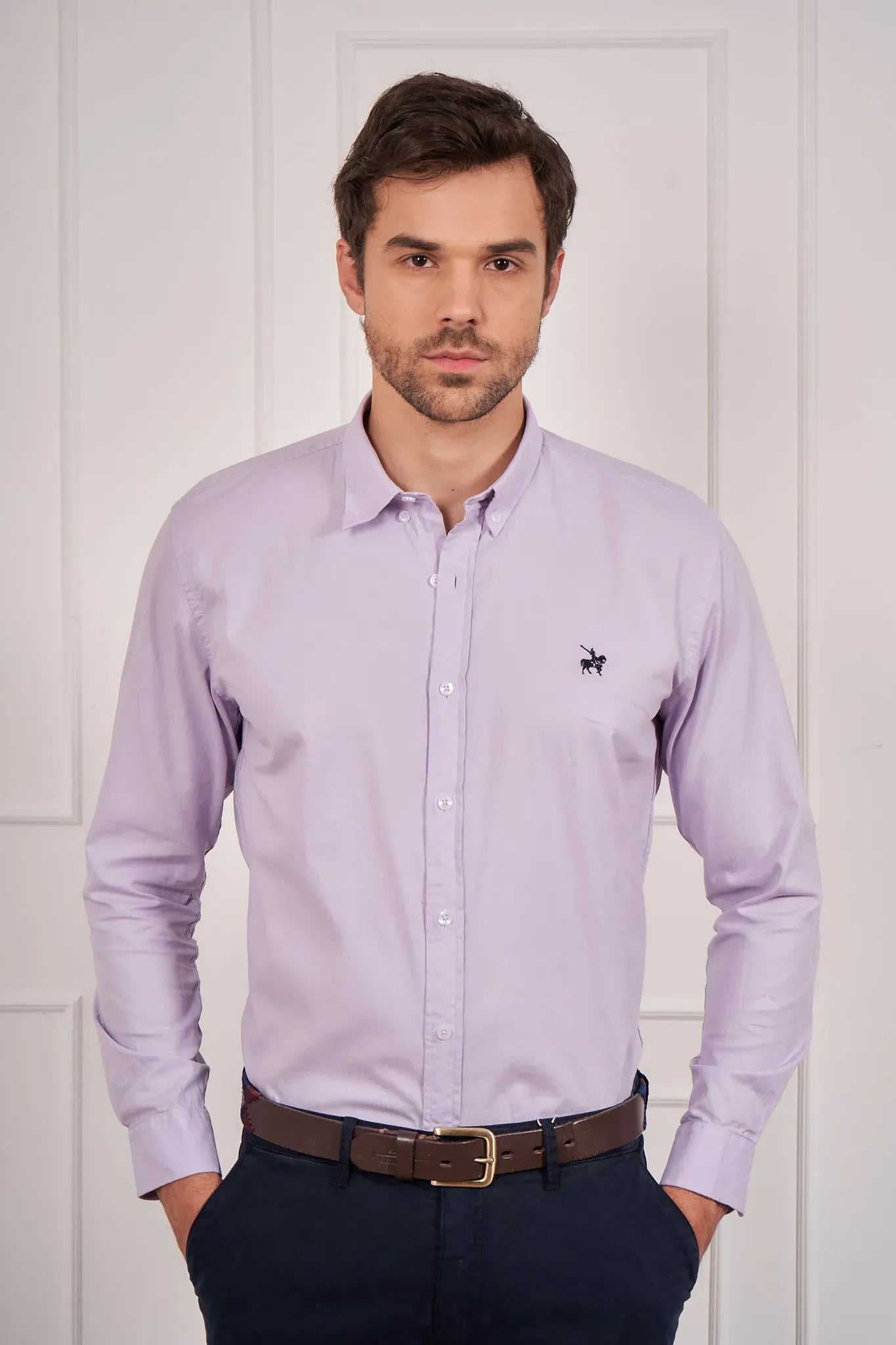 Camisa Oxford Hombre Lila