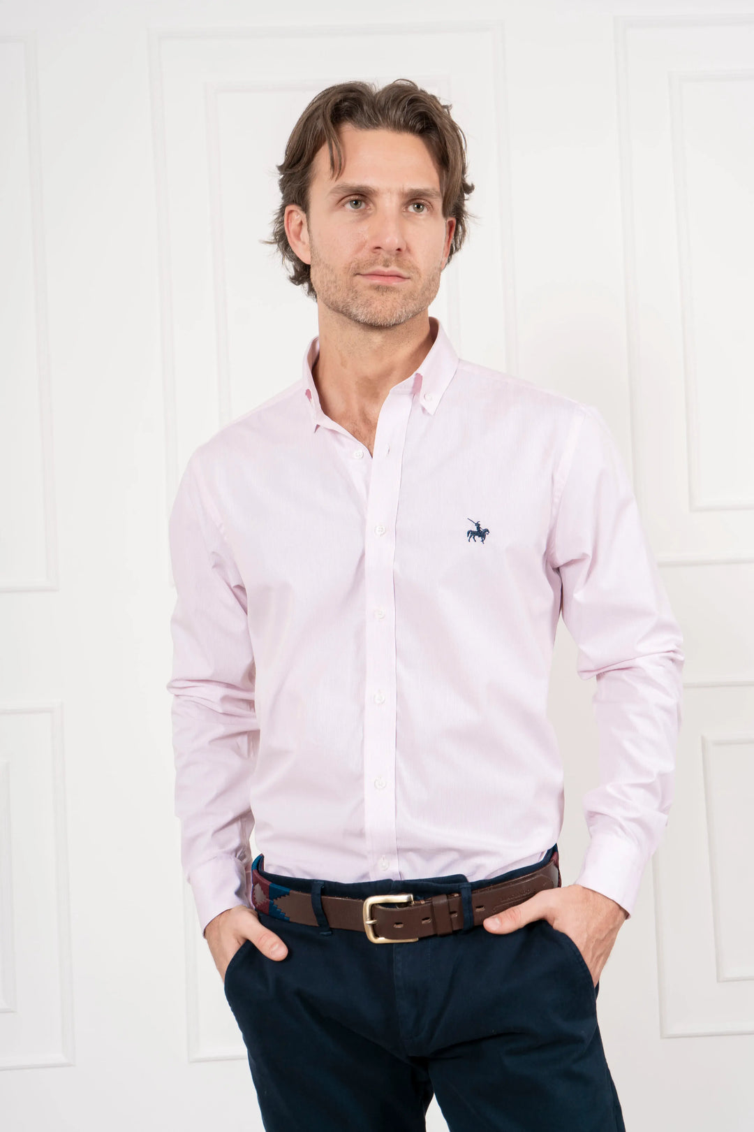 Camisa rosa rayas hombre sales