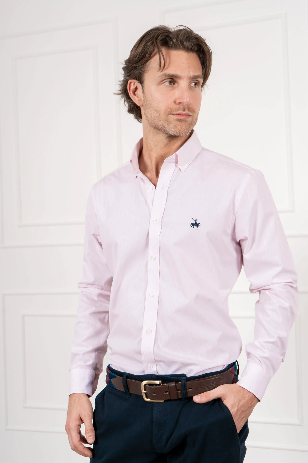 Camisa Lincoln Rayas Hombre Rosado