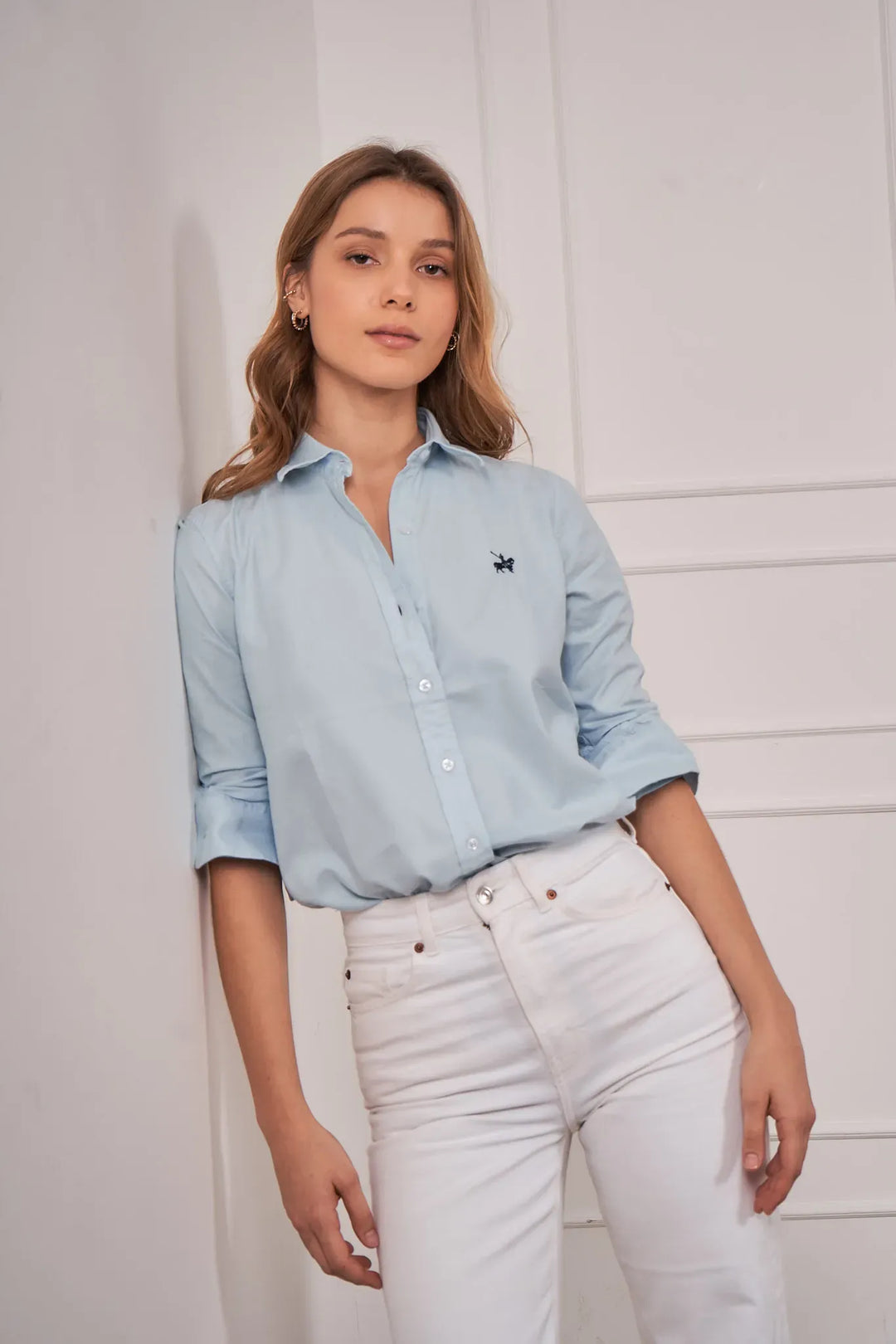 Camisa Oxford Mujer Azul clara