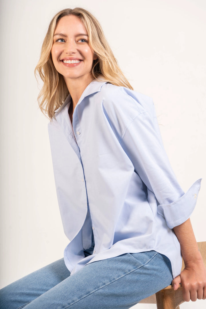 Camisa Oversized Windsor Azul Clara Mujer