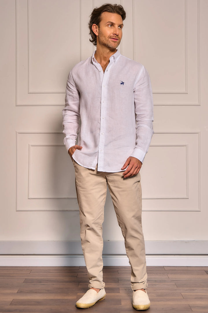 Camisa Mediterráneo Hombre Blanca