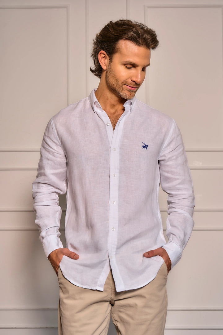 Camisa Mediterráneo Hombre Blanca