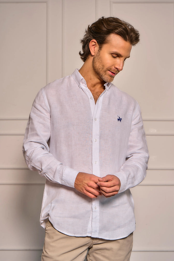 Camisa Mediterráneo Hombre Blanca