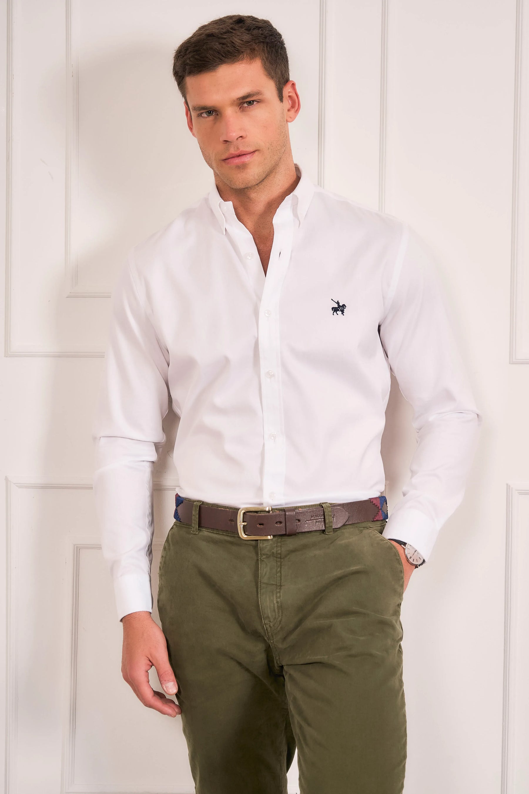Camisa Oxford Hombre No Iron Blanca