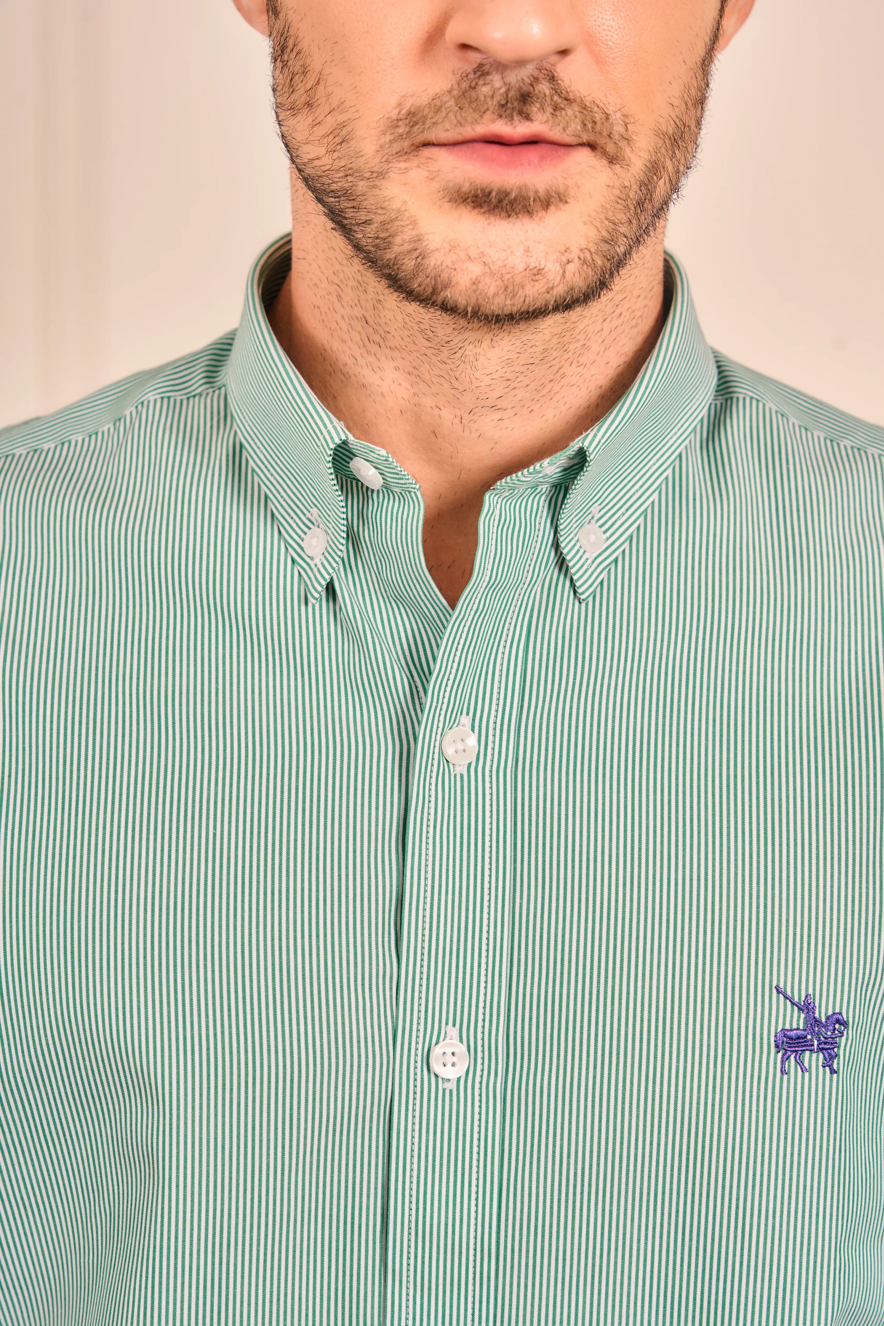Camisa Amsterdam Hombre Rayas Verde