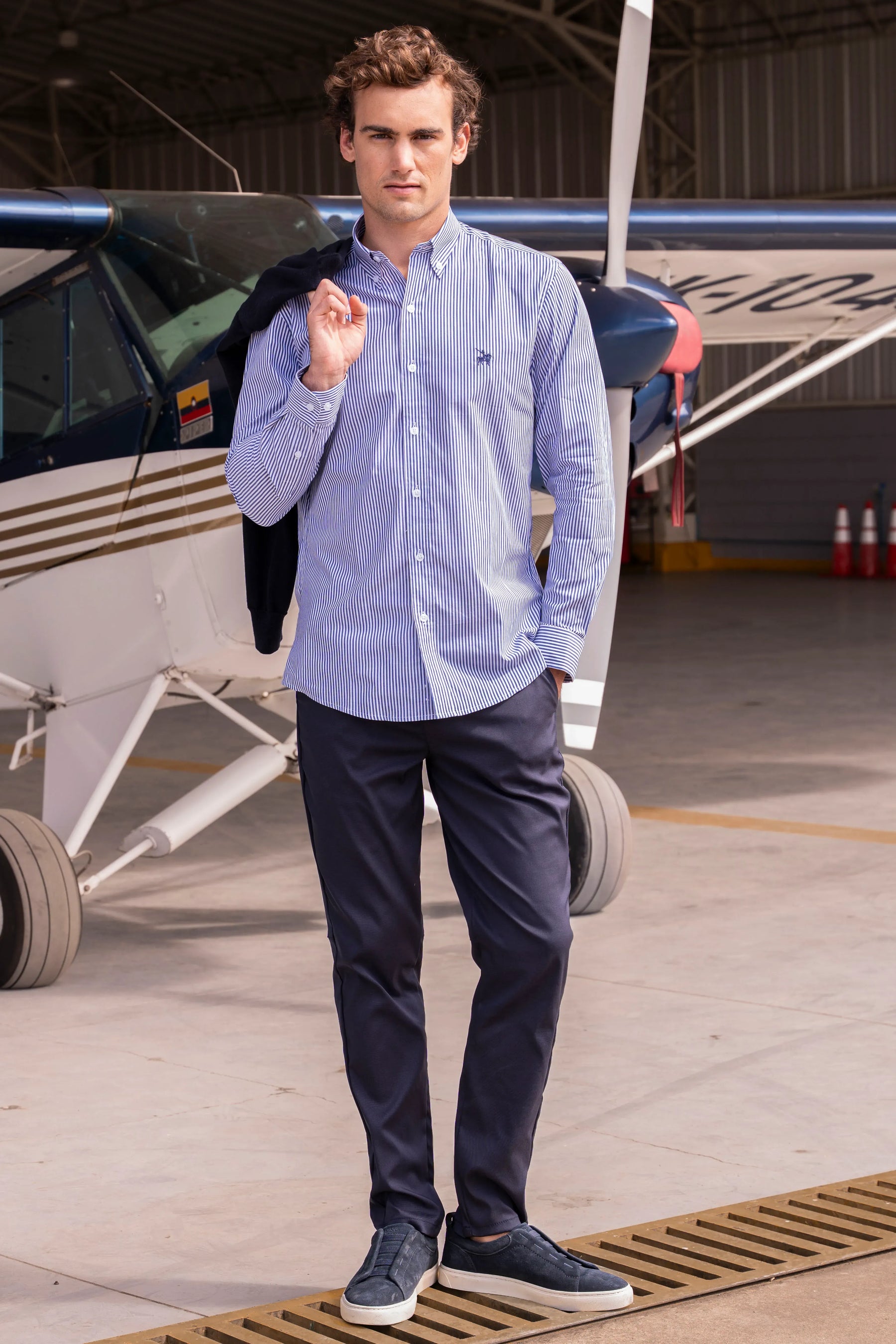 Camisa Cleverton Hombre Azul Oscuro