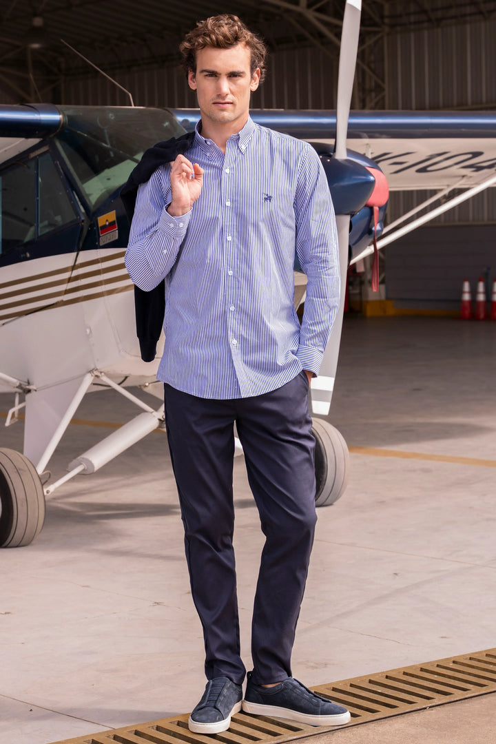 Camisa Cleverton Hombre Azul Oscuro