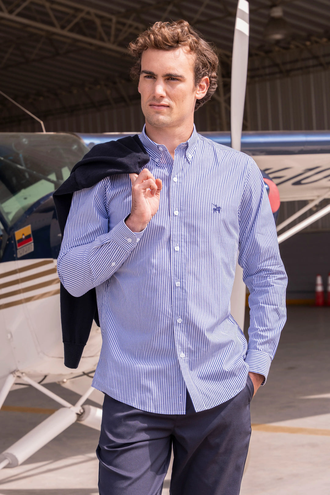 Camisa Cleverton Hombre Azul Oscuro