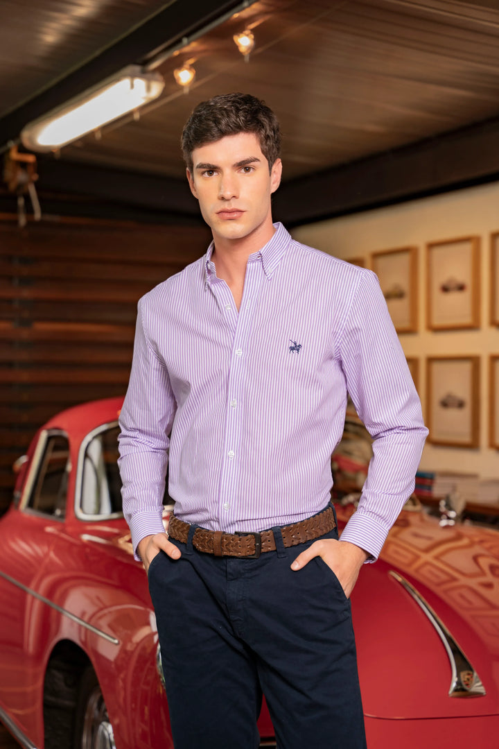 Camisa Cleverton Hombre Lila