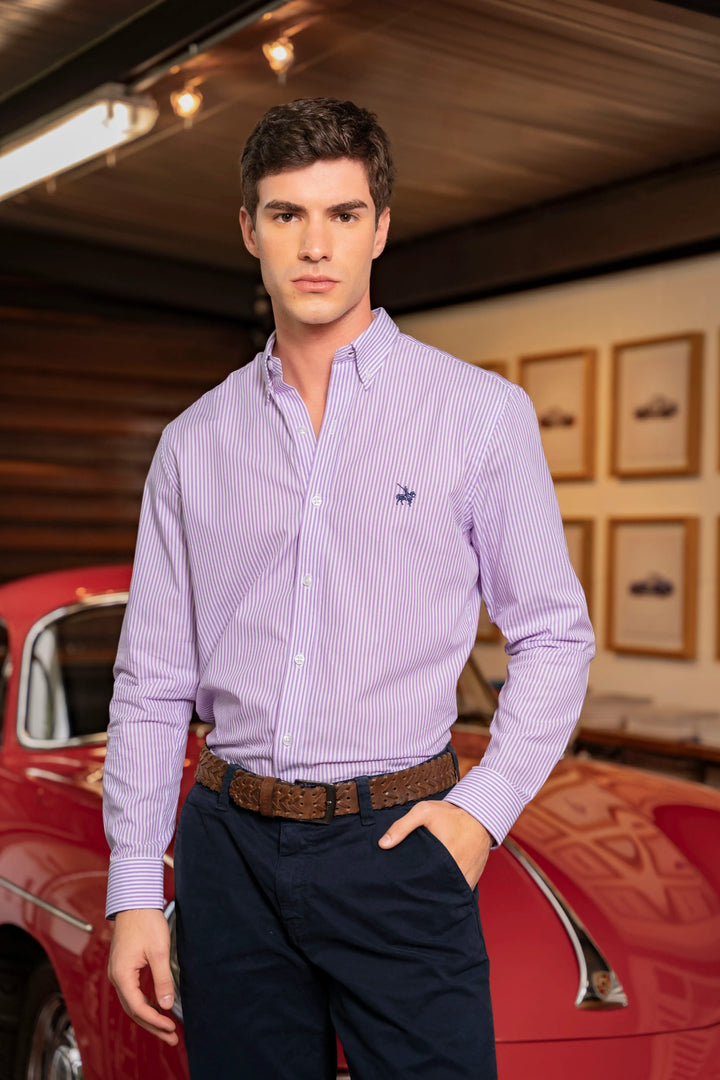 Camisa Cleverton Hombre Lila
