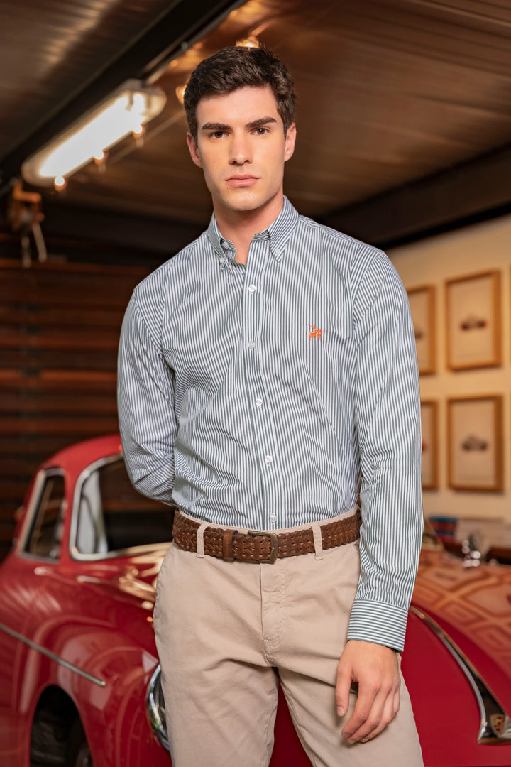 Camisa Cleverton Hombre Verde Oscuro