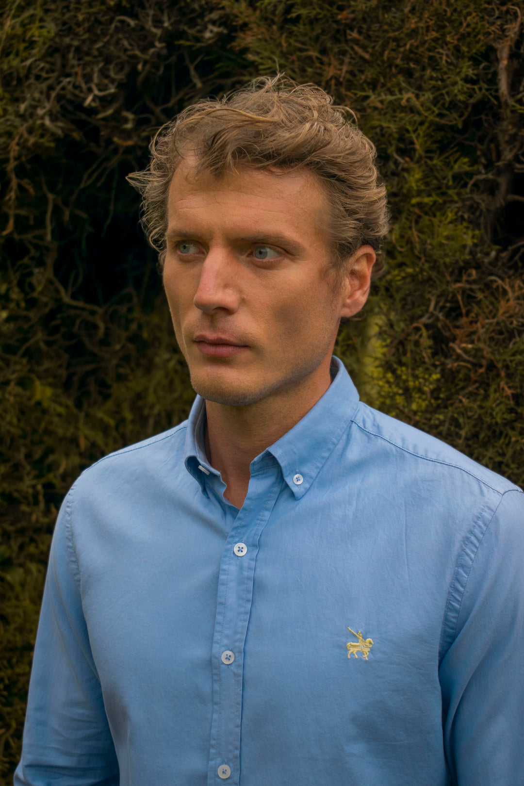 Camisa Oxford Hombre Azul medio
