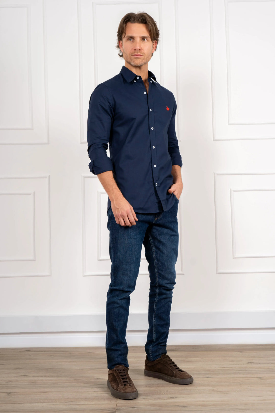 Outfit Camisa Azul Hombre Camisa Oxford Hombre Azul Oscura