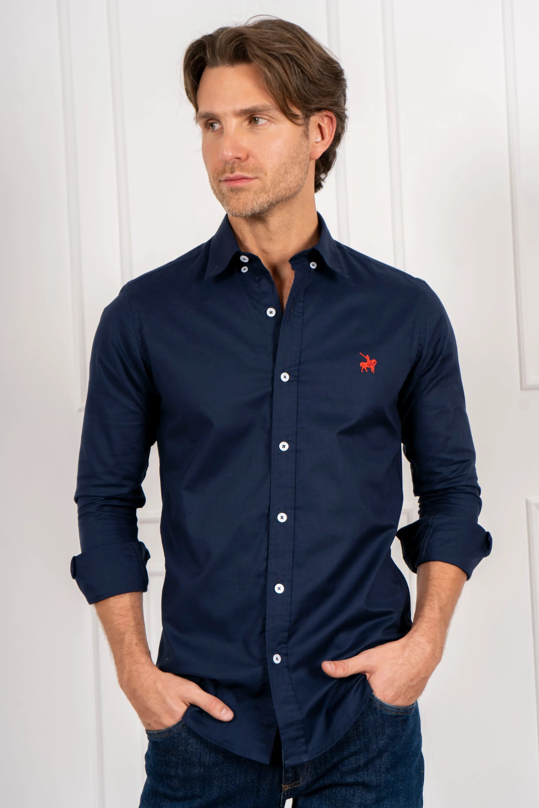 Camisa Oxford Hombre Azul oscura