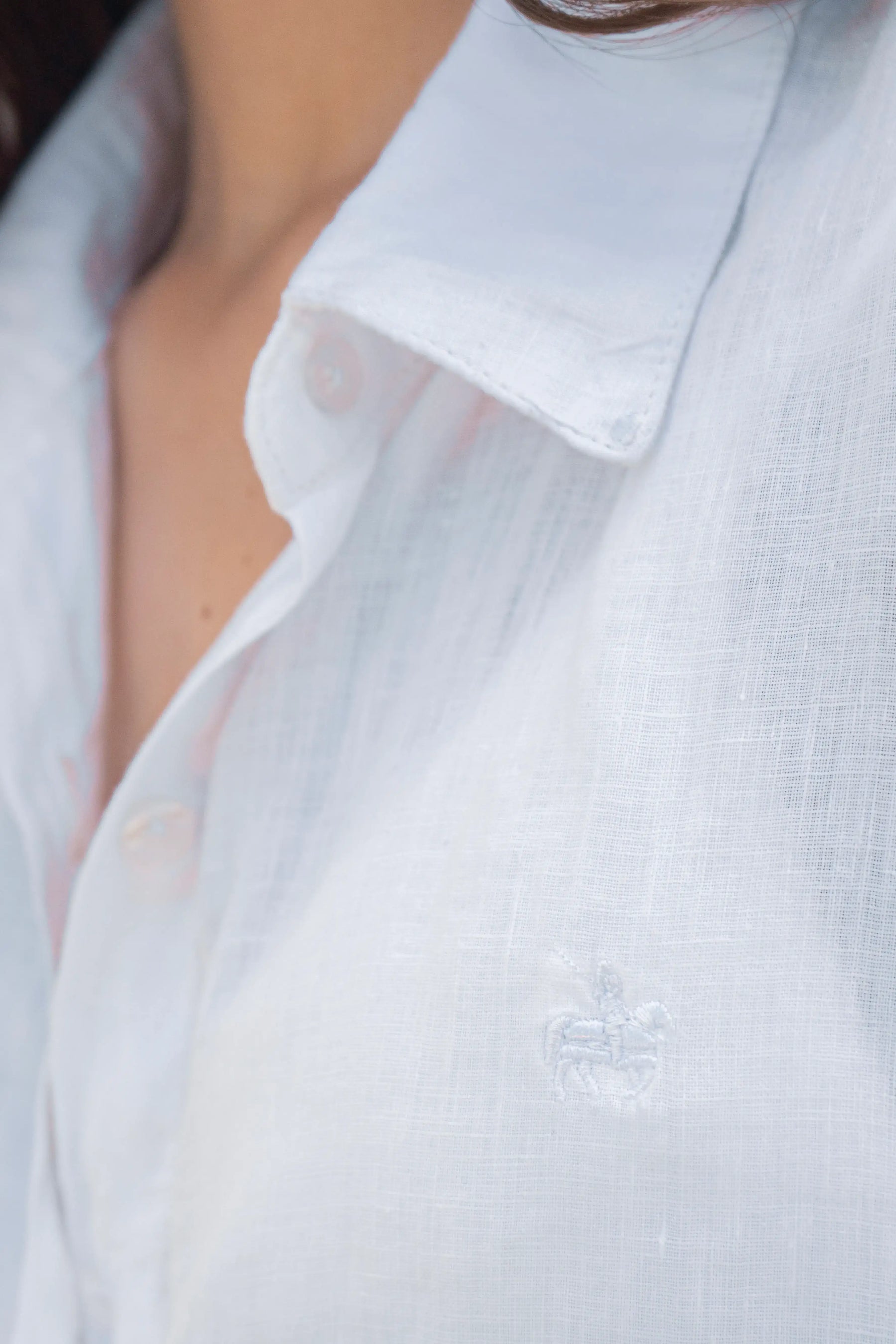 Camisa Lino Mujer Blanca