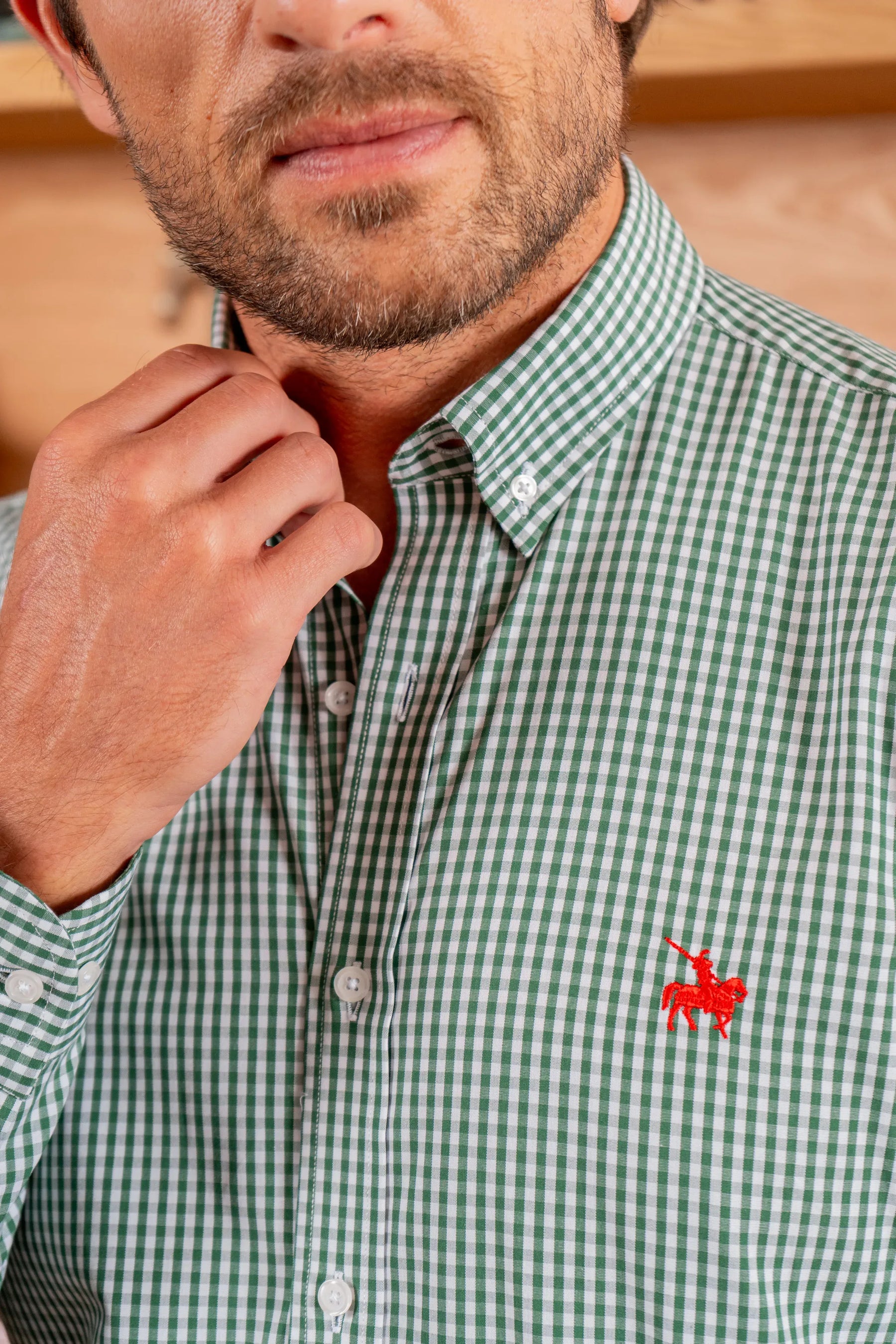 Camisa Cuadros Hombre Verde Arce