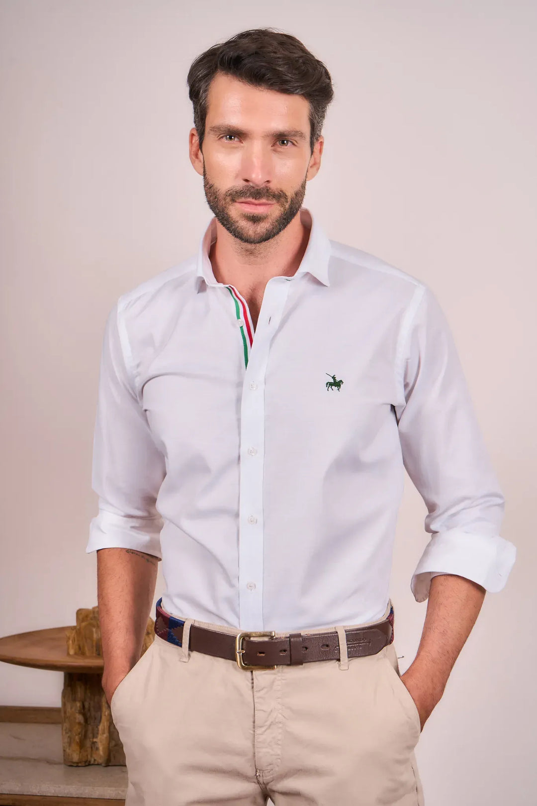 Camisa Italia Hombre Blanca Bogota