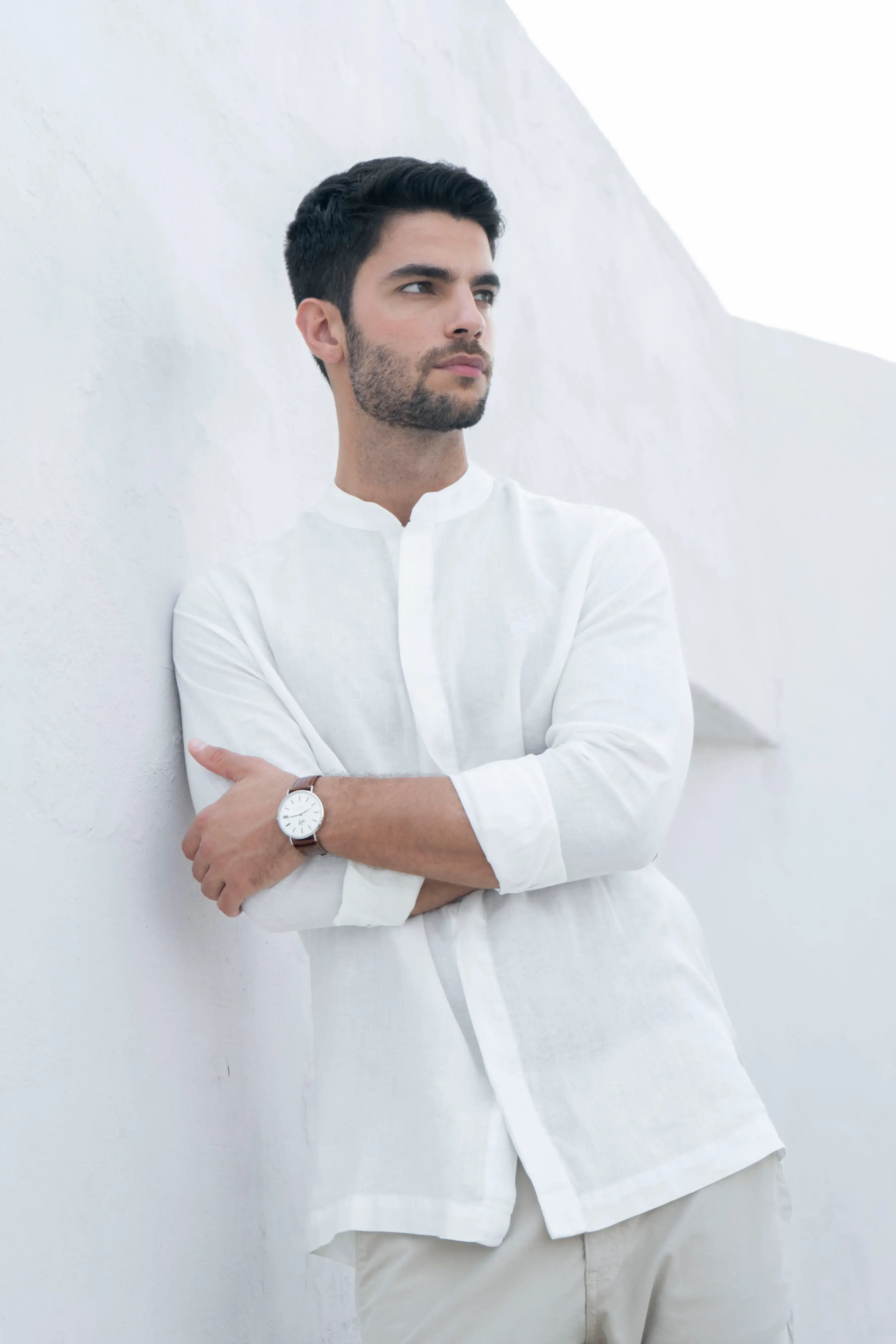 Camisas para hombre manga larga blancas shop