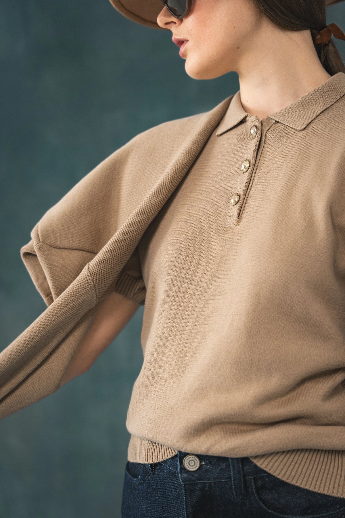 Polo Clavel Mujer Camel