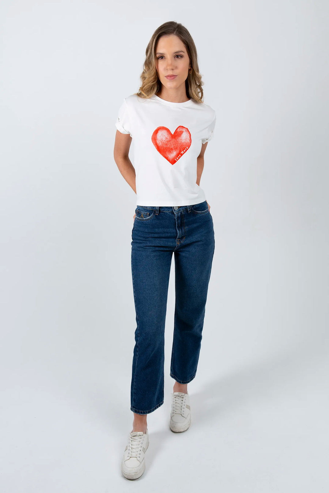 T Shirt More Love Mujer Hueso