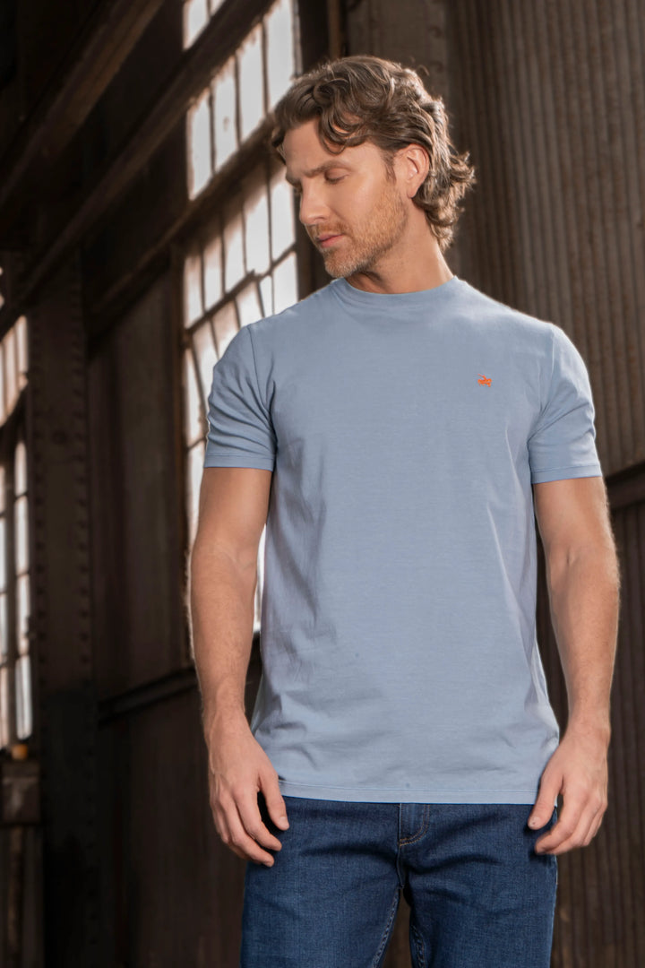 Camiseta Soft Hombre Azul Medio