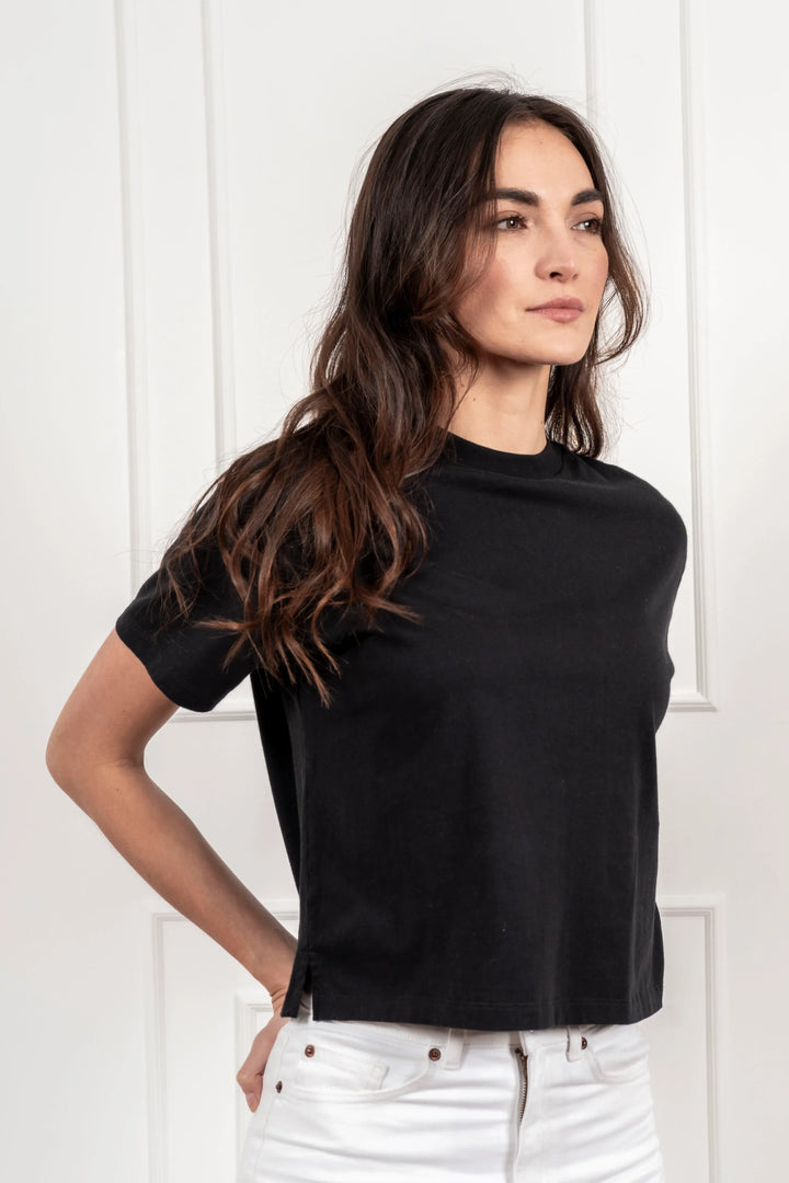 T Shirt Boxy Negro Mujer