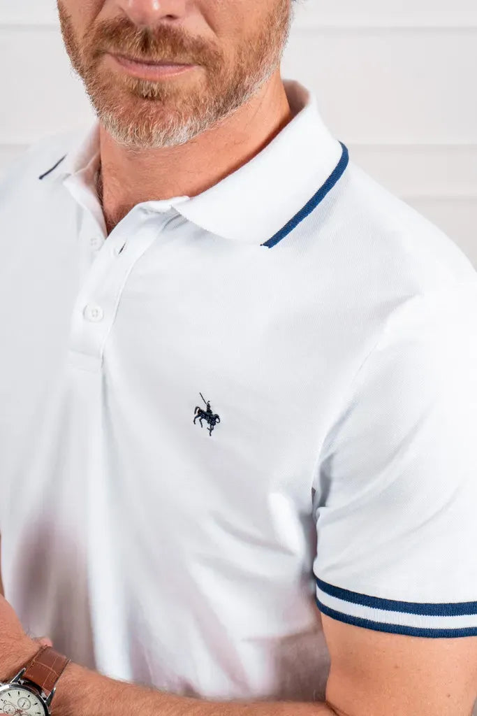 Camiseta Polo Pique Hombre Blanco